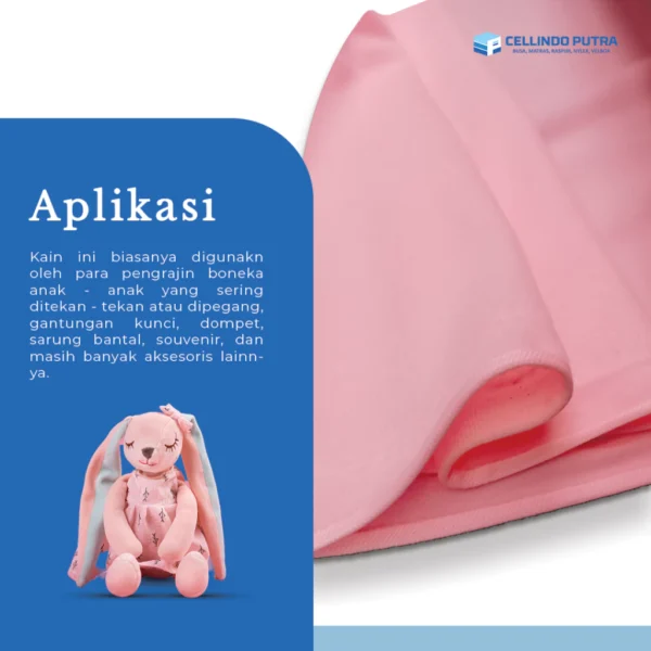 Cellindo Kain Nylex Ghesang Polos Bahan Bulu Boneka (ECERAN) - Gambar 3