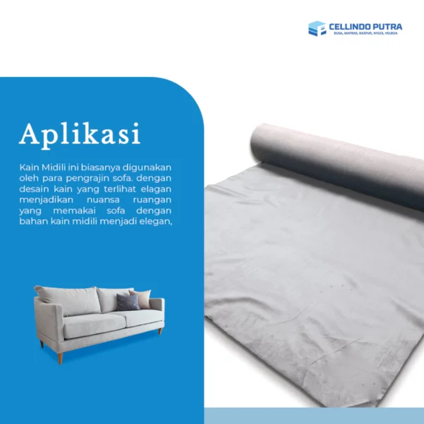 Cellindo Kain Midili - Bahan Sofa Kursi Furniture Interior - Per 1 Meter 100x145cm - Gambar 3