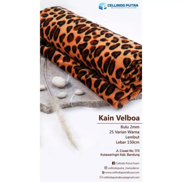 Cellindo - Kain Bulu Velboa Motif Hewan Banyak Varian Tebal Bulu 1mm - Gambar 7