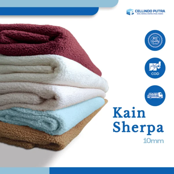 Cellindo Kain Sherpa Bulu Domba 2 Sisi Bahan Selimut, Jaket, Jual Per 50cm & Kiloan